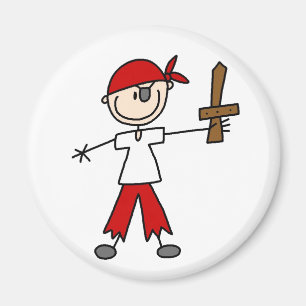 Magnet mit Pirat und Schwert