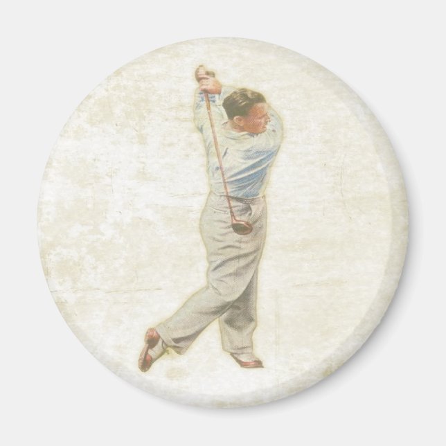 Magnet mit Vintagem Golf Player (Vorne)