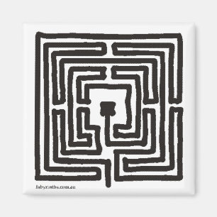Magnet mittelalterliches Labyrinth Pen Quadrat kle