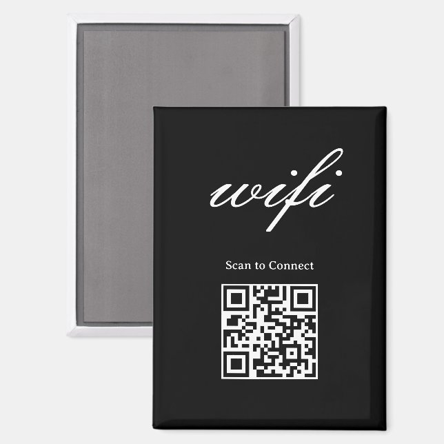 Magnet | Modernes Wifi-Qr-Code  (Vorderseite/Rückseite)