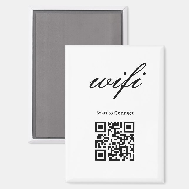 Magnet  | Modernes Wifi-QR-Code  (Vorderseite/Rückseite)