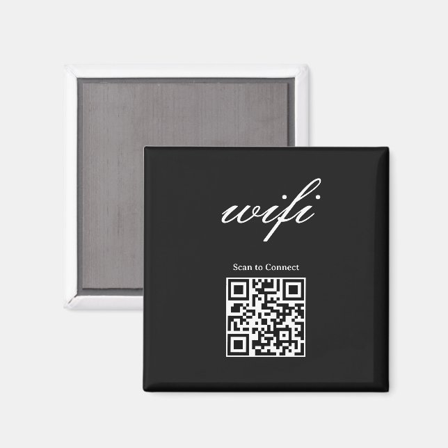 Magnet  | Modernes Wifi-QR-Code  (Vorderseite/Rückseite)