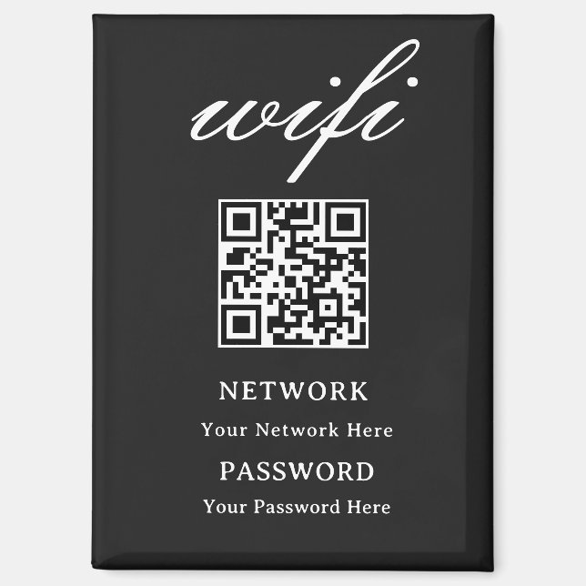 Magnet | Modernes WLAN-Passwort-Netzwerk (Vorderseite)