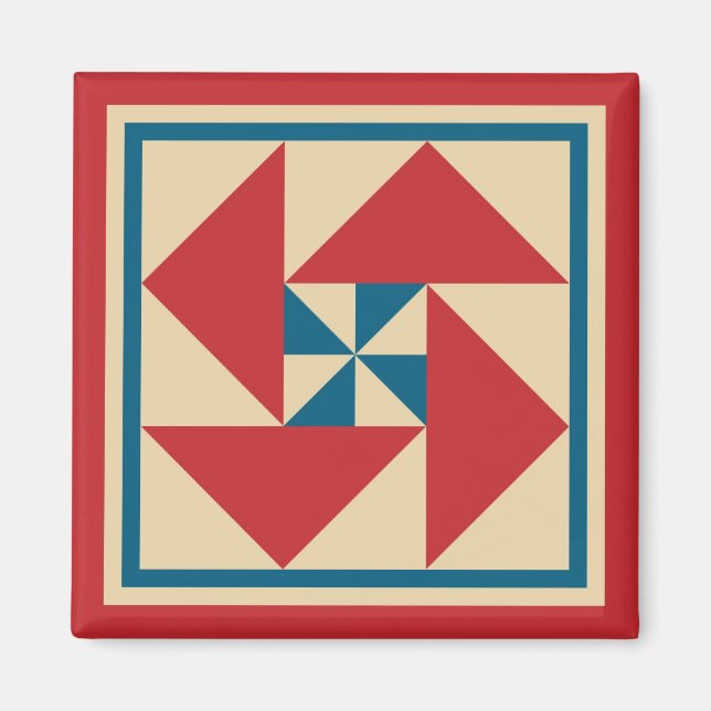 Magnet - Patriotische Spin Quilt Square (Vorne)