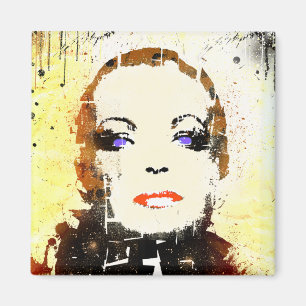 Magnet"Popkunst" Frauenporträt Magnet