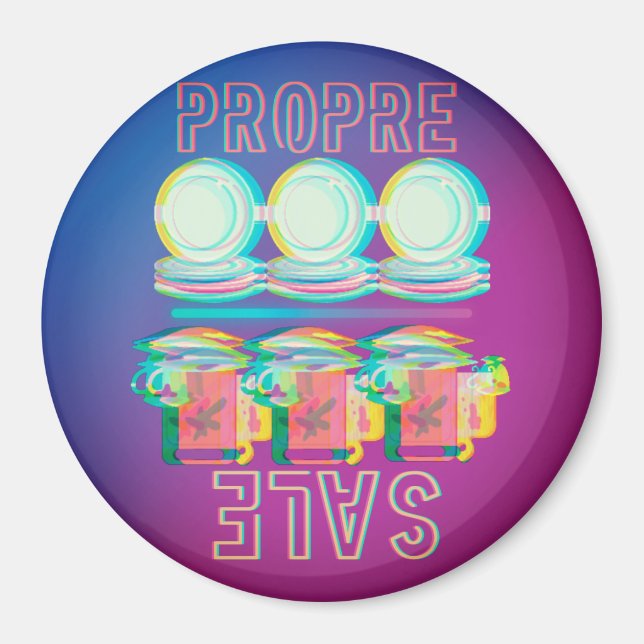 Magnet pour lave-vaisselle "Propre Sale" (Vorne)