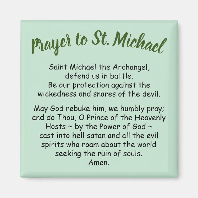 Magnet Prayer to Saint Michael the Archangel Favor (Vorne)