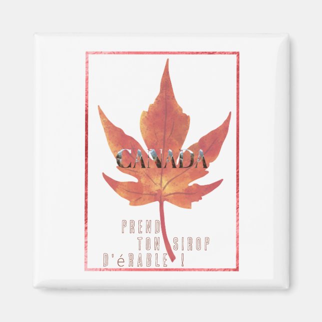 Magnet Quadrat/Kanada Maple Leaf Magnet (Vorne)