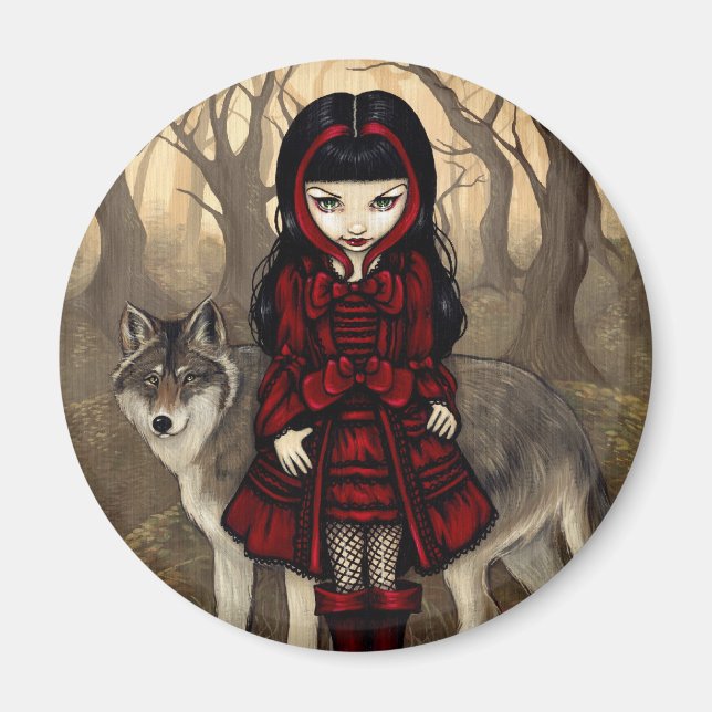 Magnet "Red Riding Hood in Herbst" (Vorne)
