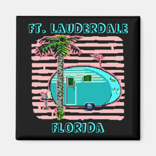 MAGNET- RETRO CAMPING IM STYLE-TRAILER CANNED-HAM! MAGNET