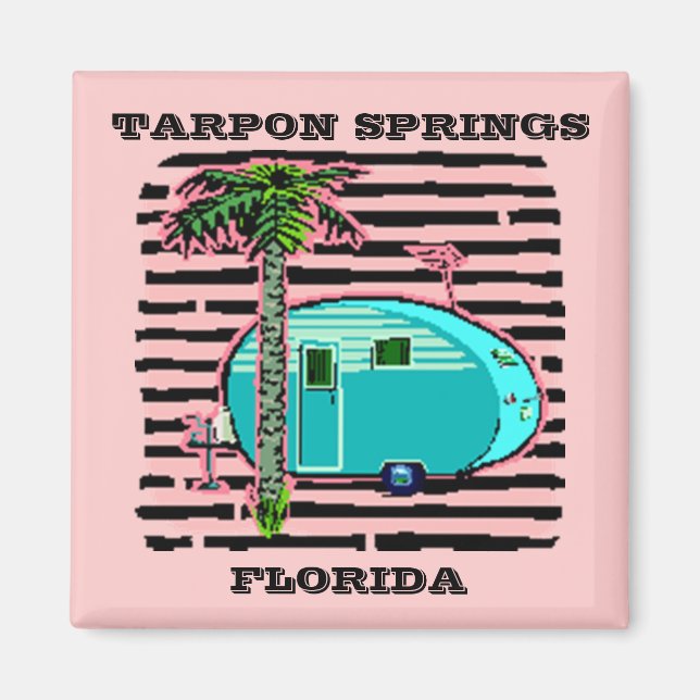 MAGNET- RETRO CAMPING IM STYLE-TRAILER CANNED-HAM! MAGNET (Vorne)