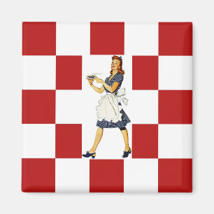 Magnet ~ RETRO KITCHEN Mid Century Floor & Lady