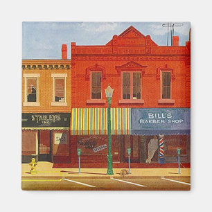 Magnet ~ RETRO Mid Century TOWN STADT STORE-FRONTS