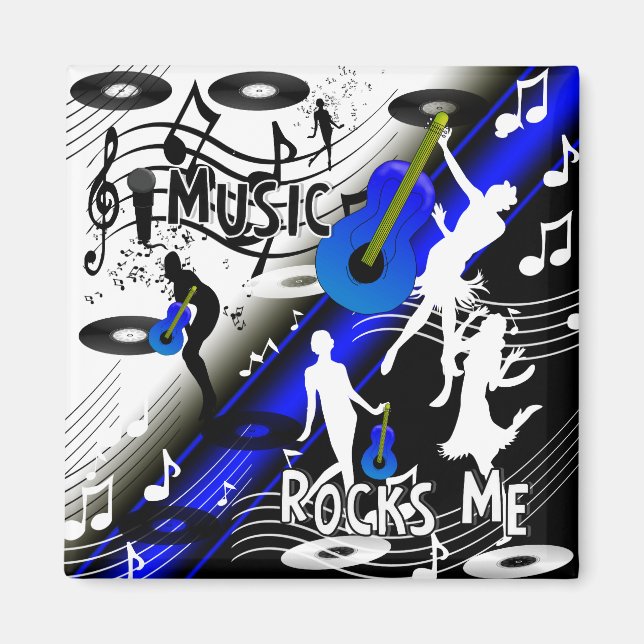 Magnet Retro Rock 'N' Roll Music Rocks Me (Vorne)
