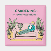 Magnet - rosa Gartenarbeit