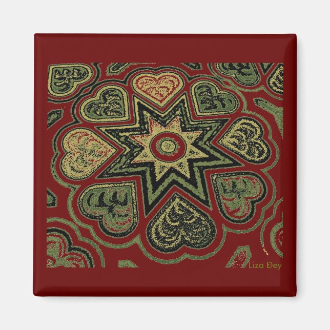 Magnet "Rustikale Herzen" (Vorne)