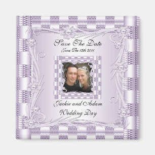 Magnet Save the Date Wedding Mauve Lilac Floral