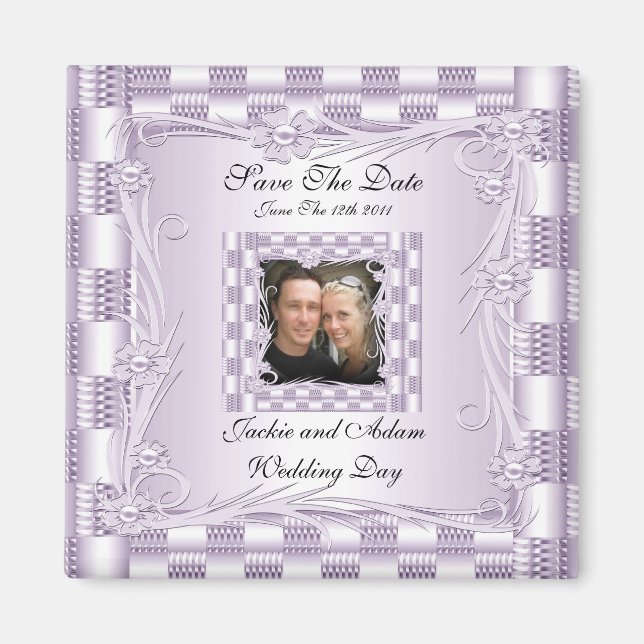 Magnet Save the Date Wedding Mauve Lilac Floral (Vorne)