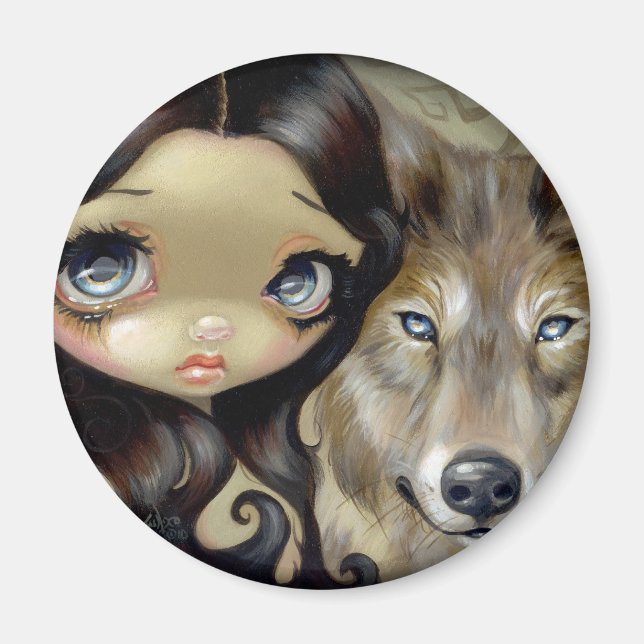 Magnet "Silver Mit Augen Wolf" (Vorne)