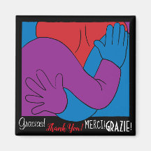 Magnet Square Vielen Dank und Merci