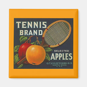 MAGNET ~ TENNIS-MARKEN-APFEL-VINTAGER