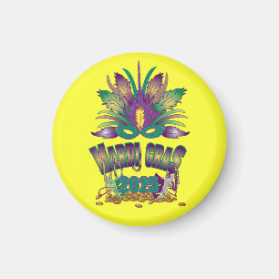 Magnet Tri-Feather Mardi Gras 2025