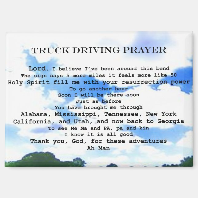 magnet-Truck driving prayer Magnet (Vorderseite)