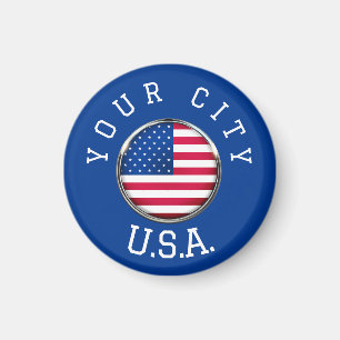 Magnet - USA Personalisiert - Name der Stadt hinzu