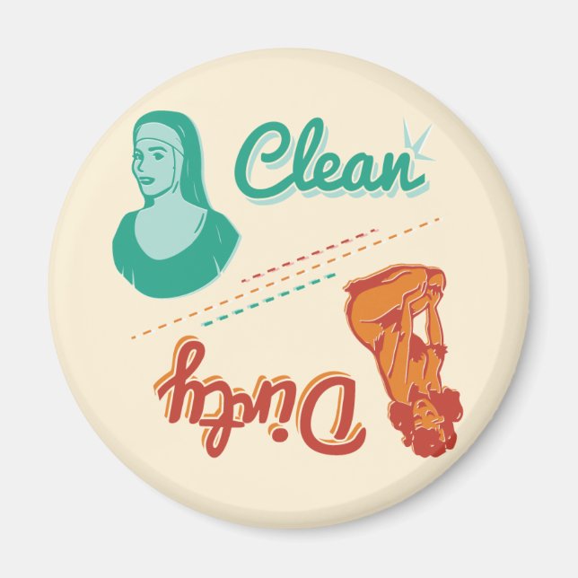 Magnet ~ Vintage Retro saubere Spülmaschine (Vorne)