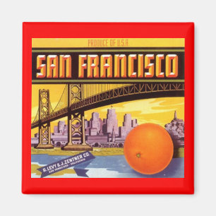 MAGNET-VINTAGER SAN FRANCISCO WERBUNGS-AUFKLEBER MAGNET