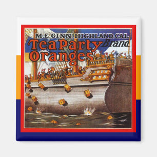 MAGNET ~ VINTAGES Frucht-Kisten-Werbungs-Tee-Party