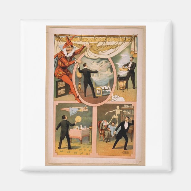 Magnet-Vintages Theater Magician Werbung Magnet (Vorne)