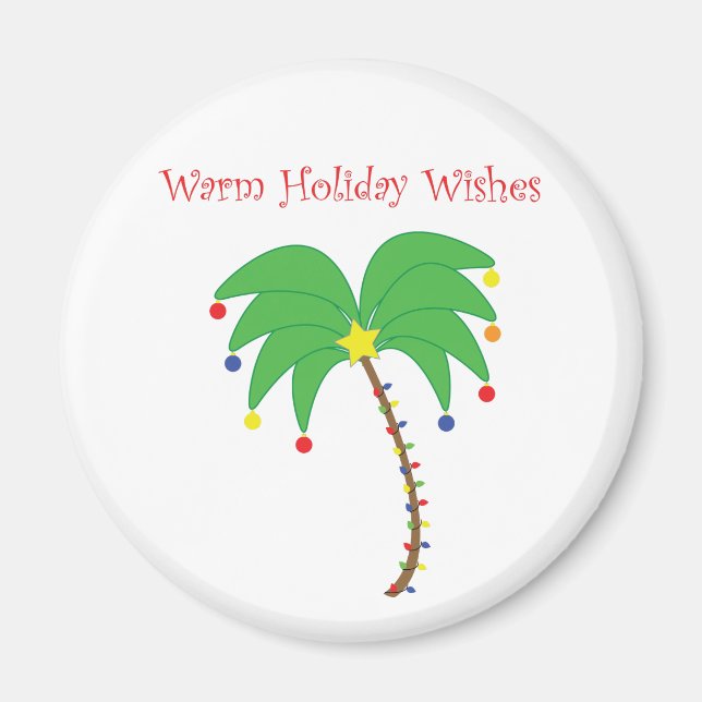 Magnet "Warm Holiday Wishs" Palm Tree (Vorne)