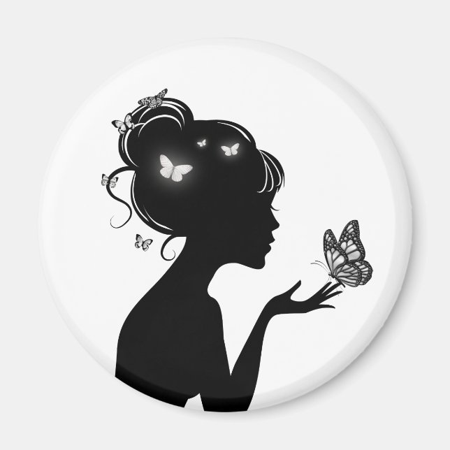 Magnet Weiße Schmetterlinge (Vorne)