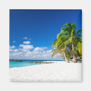Magnet Weißer Sand.Türkisfarbenes Wasser.Urlaubser