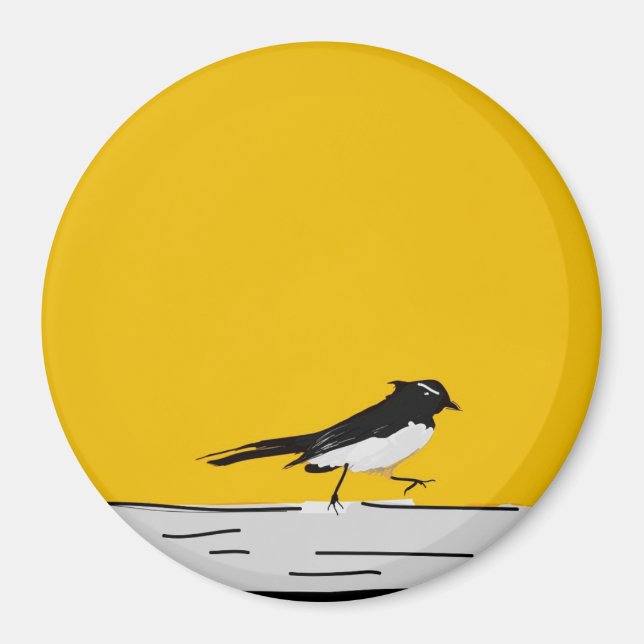 Magnet "Willy Wagtail" (Gelb) (Vorne)