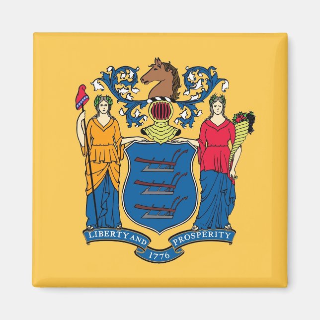 Magnet with Flag of New Jersey State (Vorne)