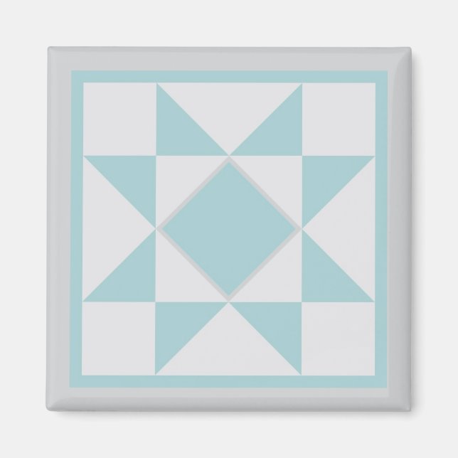 Magnet - Zahn-Sternenquilt-Block (lt. blau/grau) (Vorne)
