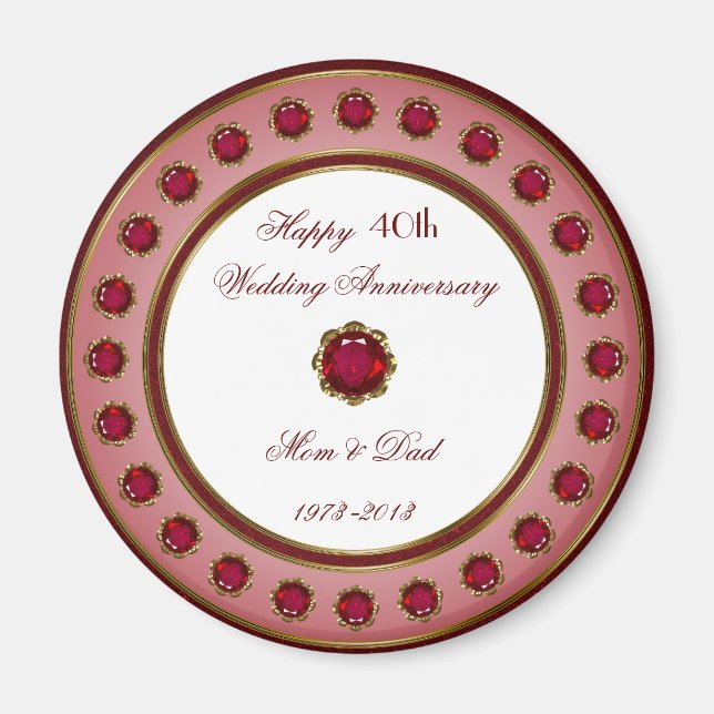 Magnet zum 40. Hochzeitstag (Vorne)