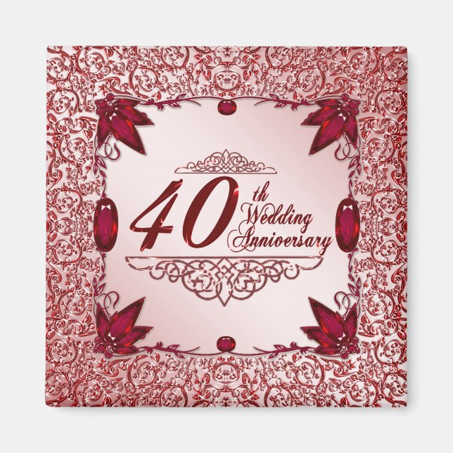 Magnet zum 40. Hochzeitstag (Vorne)