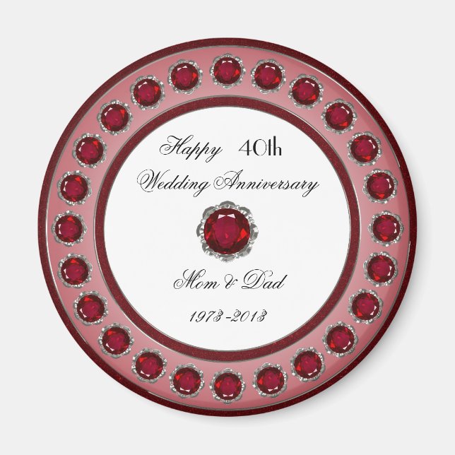 Magnet zum 40. Hochzeitstag (Vorne)