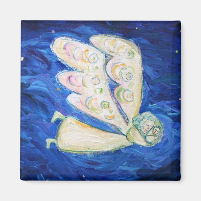 Magnete aus weißem Engel und Schlafsäcken (Vorne)