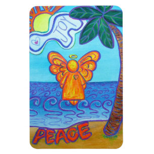 Magnete für Beach Joy and Peace Angel Art Rectangl