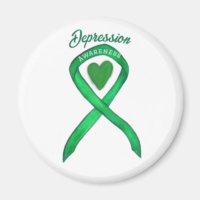 Magnete für Depression Awareness Ribbon Herz Art (Vorne)