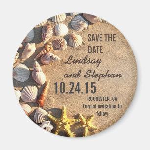 Magneten der Strandhochzeit Save the Date mit Magnet