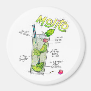 MAGNETEN - MOJITO REZEPT-COCKTAIL-KUNST MAGNET
