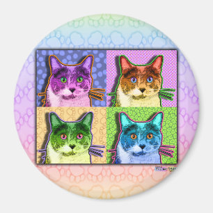 Magneten - Pop-Kunst-Katze Magnet