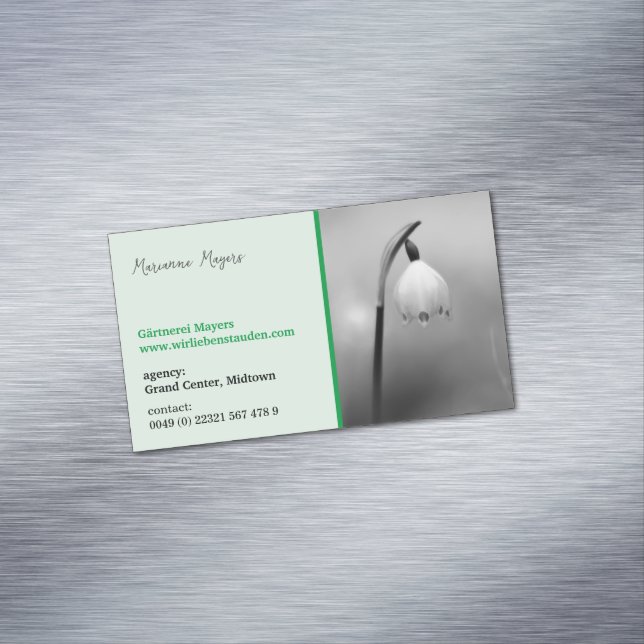 Magnetfeldgartenbau Magnetische Visitenkarte (Beispiel)
