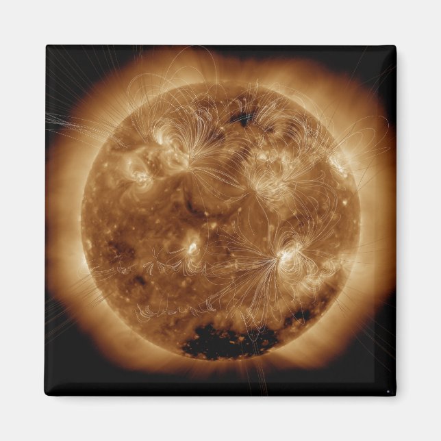 Magnetfeldlinien auf der Sonne 2 Magnet (Vorne)