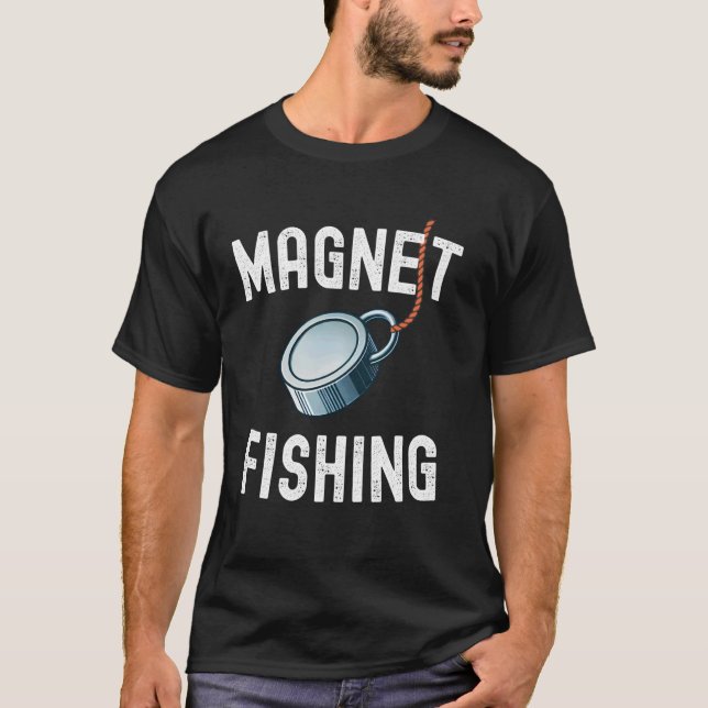 Magnetfischen Vintage-Hobby T-Shirt (Vorderseite)